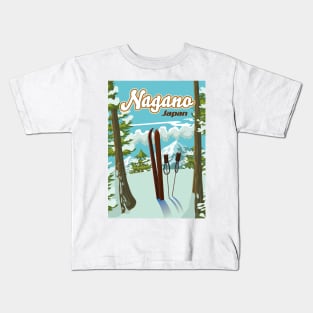 Nagano Japan Ski poster Kids T-Shirt